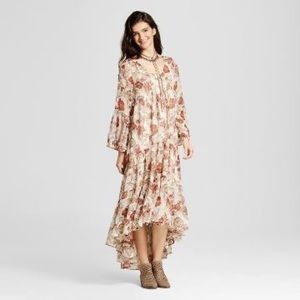 Mossimo Boho floral chiffon cream dress
